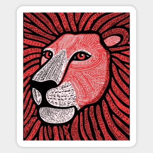 Trippy Red Lion Mane | Pop Art Doodle Sticker